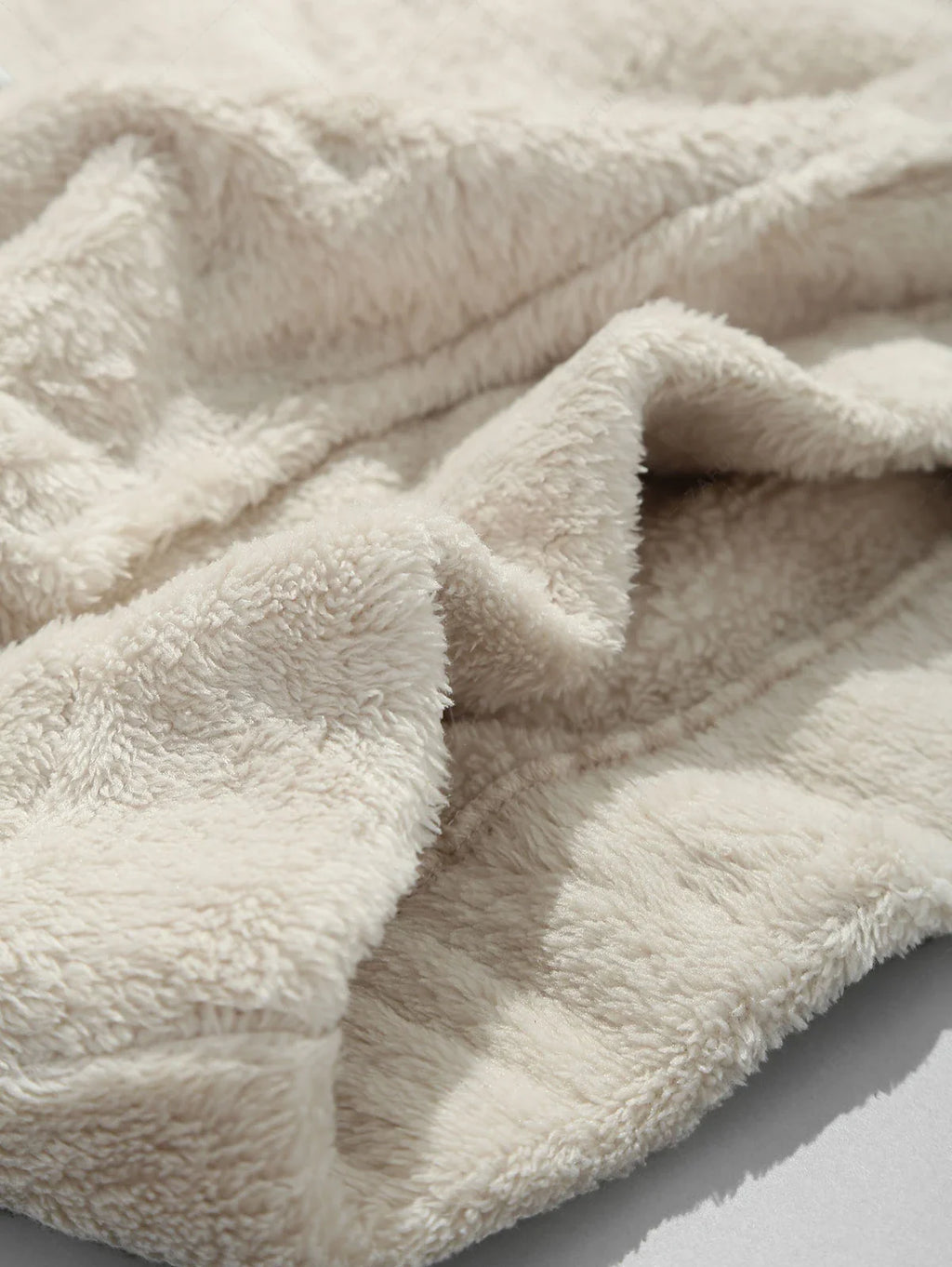 Solid Pouch Pocket Fleece Fluffy Hoodie