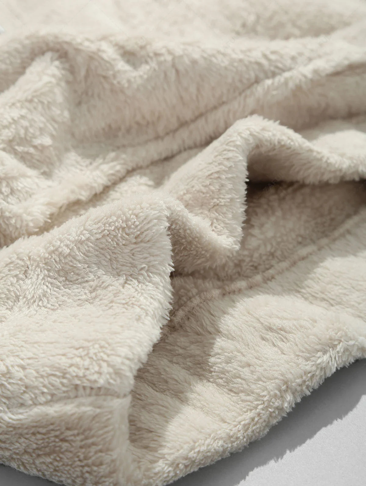 Solid Pouch Pocket Fleece Fluffy Hoodie