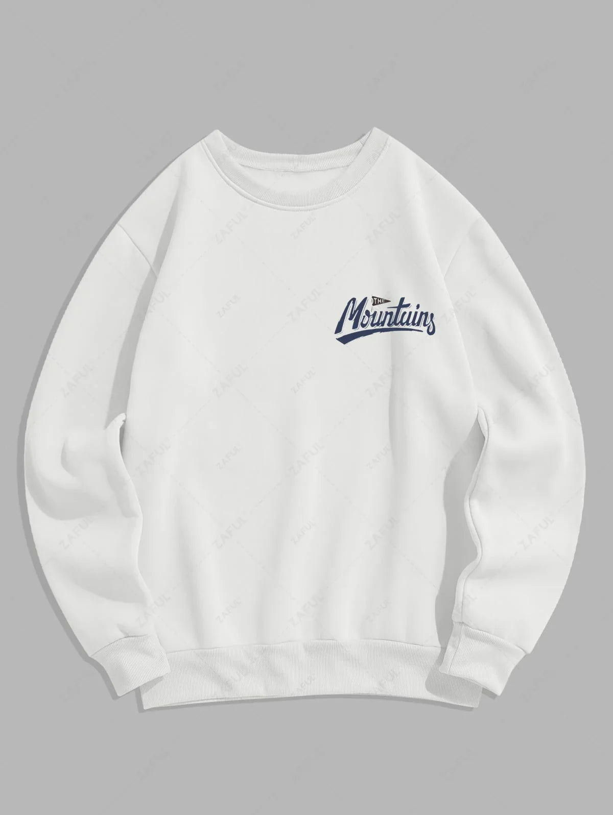 Unisex Mountains Tree Letter Graphic Printed Sweatshirt