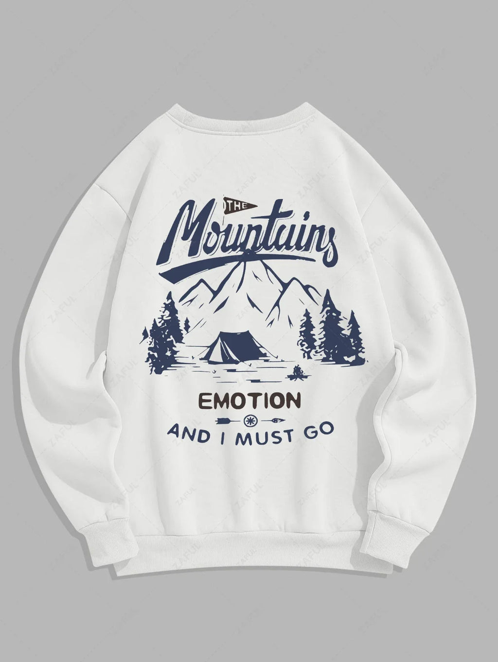 Unisex Mountains Tree Letter Graphic Printed Sweatshirt