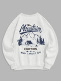 Unisex Mountains Tree Letter Graphic Printed Sweatshirt