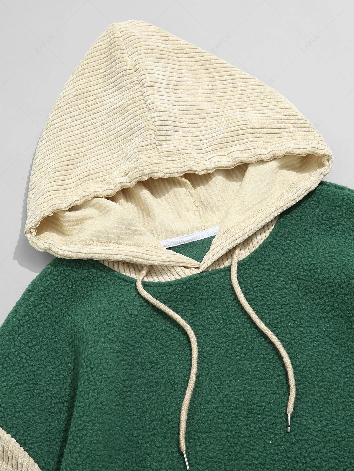 Unisex Colorblock Polar Fleece Kangaroo Pocket Pullover Hoodie